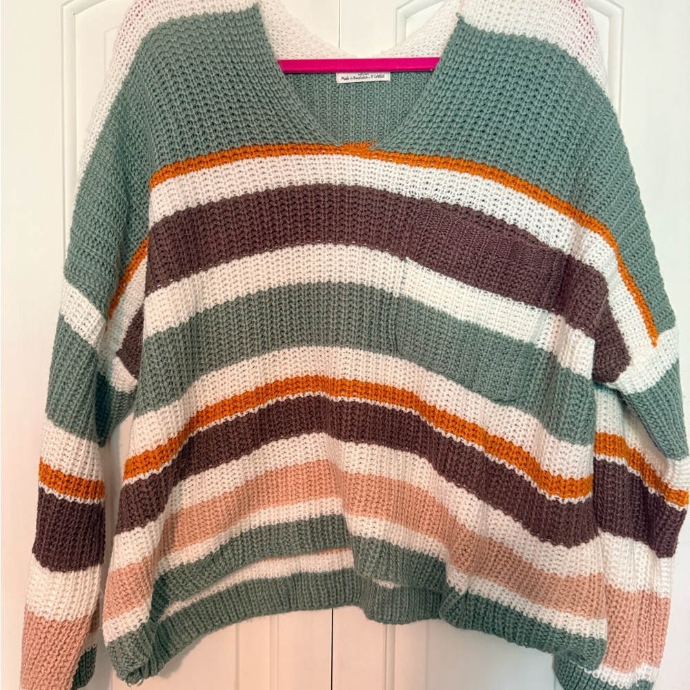 Striped V-Neck Sweater